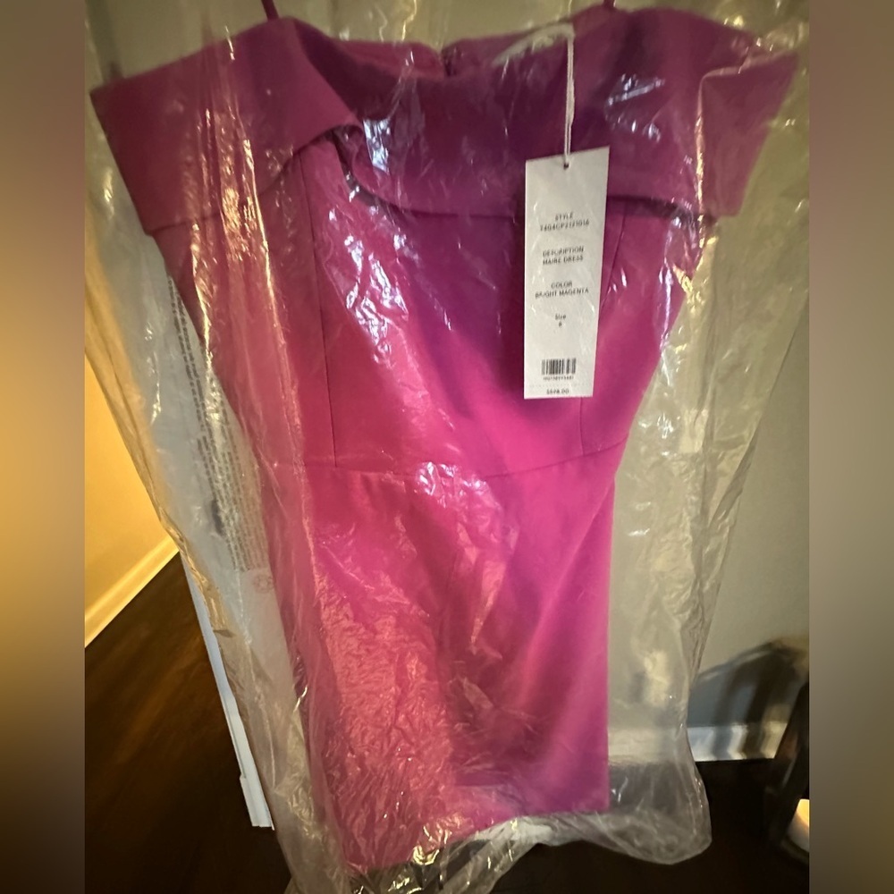 Veronica Beard Maire Strapless Mini Dress Bright Magenta NWT Size 8 $598